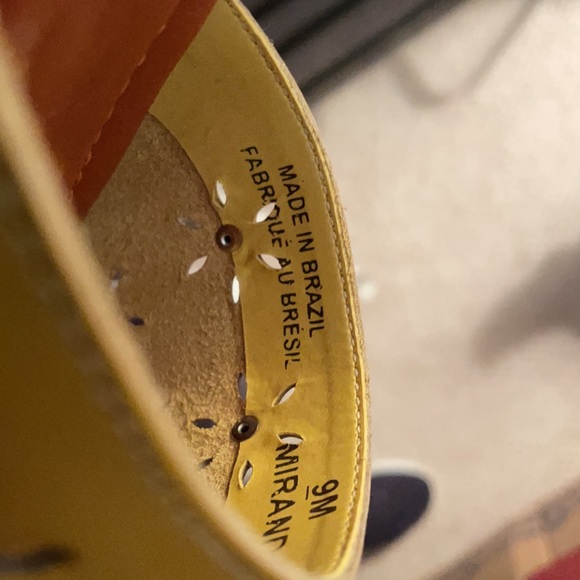 Sandals by Nevada, Yellow/Orange Low Heel, Sz 9 - Picture 13 of 13